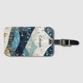 Blauwe Witte Bergen Bagagelabel (Voorkant (horizontaal))