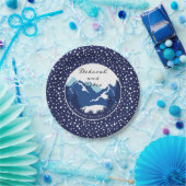 Blauwe, witte bergen en naaldbomen bruiloft papieren bordje (Feest)