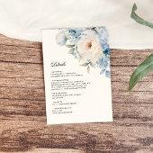 Blauwe & Witte Bloemen | Botanische bruiloft Detai Informatiekaartje