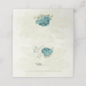 Blauwe witte bloemen groen bruiloft (Buitenkant ongevouwen)