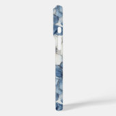 Blauwe witte denim bloemen Case-Mate iPhone case (Achterkant / Links)