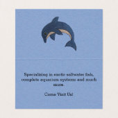 blauwe witte dolfijnen op lichtblauw visitekaartjes (Binnenkant ongevouwen)