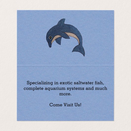 blauwe witte dolfijnen op lichtblauw visitekaartjes (Binnenkant ongevouwen)