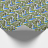 Blauwe witte duck Feathers, Animal, Bird Cadeaupapier (Hoek)