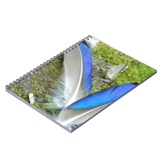 Blauwe witte duck Feathers, Animal, Bird Notitieboek (Linkerzijde)