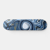 Blauwe, witte en gouden blauwe, blauwe en goudkleu skateboard (Horizontaal)