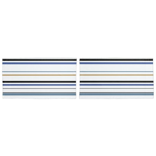 Blauwe witte en goudstrand kussensloop (Voorkant-Set)