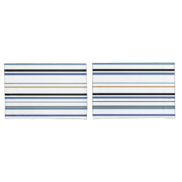 Blauwe witte en goudvlekstrepen Pillow C Kussensloop