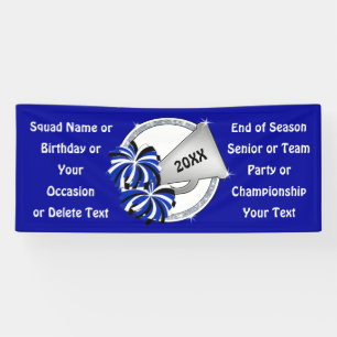 Blauwe, witte en zilvergrijze kanonnen spandoek