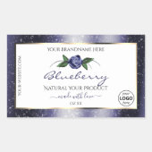 Blauwe witte etiketten met mousserende glitter-Log (Voorkant)