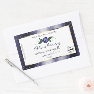Blauwe witte etiketten met mousserende glitter-Log