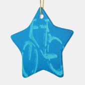 Blauwe witte fiets, fietsenbord keramisch ornament (Links)