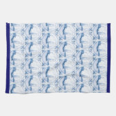 Blauwe witte fijne zeilboot Patroon Blauwe Grens Theedoek (Horizontaal)