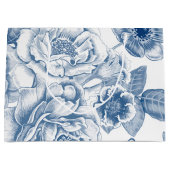 Blauwe witte florale tas large cadeauzakje (Voorkant)