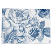 Blauwe witte florale tas large cadeauzakje (Achterkant)