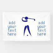 Blauwe witte Golfspeler Stijl aangepaste sportbann Spandoek (Horizontaal)