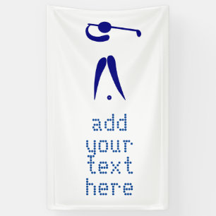 Blauwe witte Golfspeler Stijl aangepaste sportbann Spandoek