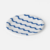 Blauwe witte golven nautische partij document bord (Gekanteld)