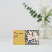 BLAUWE WITTE GOUDE FANTASY GRIFFIN MONOGRAM VISITEKAARTJE (Staand voorkant)