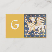 BLAUWE WITTE GOUDE FANTASY GRIFFIN MONOGRAM VISITEKAARTJE (Achterkant)