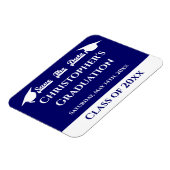 Blauwe witte gradup slaat de datum op magneet (Linkerzijde)