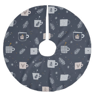 Blauwe witte hygee theebekertjes koffiemos kerstboom rok