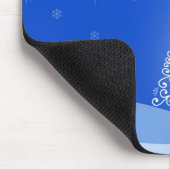 Blauwe witte kerstaven met kerstboomsterren Night Muismat (Hoek)