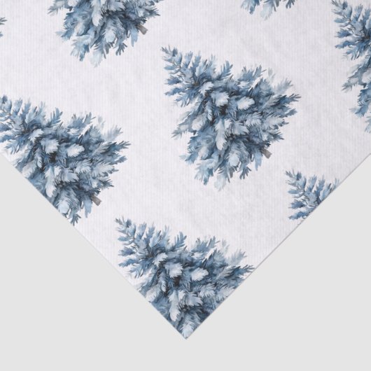 Blauwe witte kerstbomen tissuepapier (Detail)