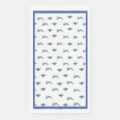 Blauwe witte konijnenbij servet (Voorkant)