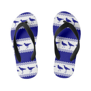 Blauwe witte kuststroop kinder teenslippers