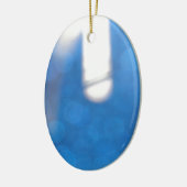 Blauwe witte lichteffecten keramisch ornament (Links)