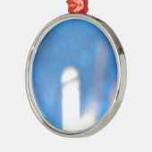 Blauwe witte lichteffecten metalen ornament (Links)