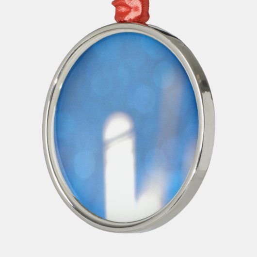 Blauwe witte lichteffecten metalen ornament (Links)