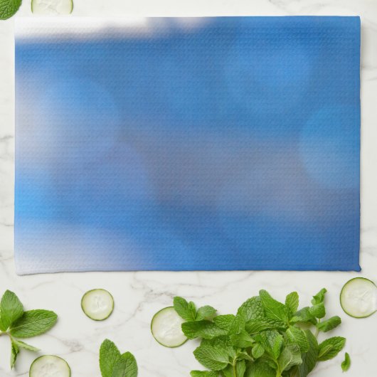 Blauwe witte lichteffecten theedoek (Gevouwen)