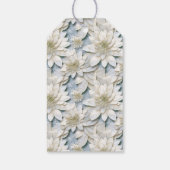 Blauwe witte lotusbloemen cadeaulabel (Achterkant)