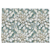 Blauwe witte lotusbloemen groot cadeauzakje (Achterkant)