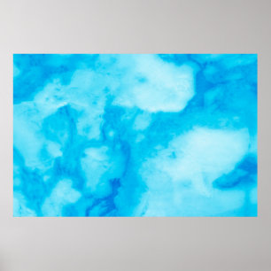 Blauwe witte marmer met natuurlijke patronaatsstru poster