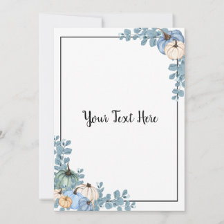 Blauwe & Witte Pompoenen Kaart