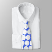 Blauwe witte pooldots - Necktie Stropdas (Gebonden)