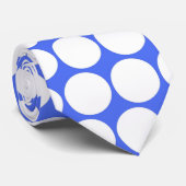 Blauwe witte pooldots - Necktie Stropdas (Opgerold)