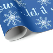 Blauwe witte sneeuwvlok zorgt ervoor dat het nu ve cadeaupapier (Rol Hoek)