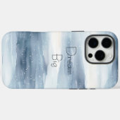Blauwe witte sneeuwvlokken Case-Mate iPhone case (Achterkant (horizontaal))
