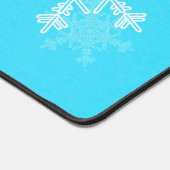 Blauwe Witte Sneeuwvlokken Minimalistische Kerst N Bureaumat (Hoek)