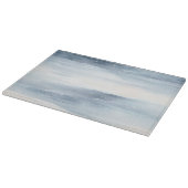 Blauwe witte sneeuwvlokken snijplank (Hoek)