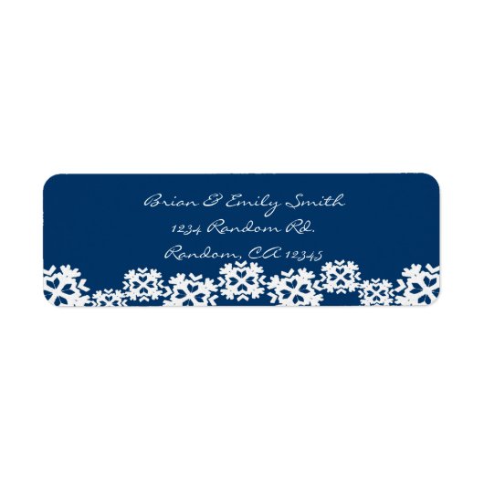 Blauwe witte snowflake kerstlabels etiket (Voorkant)