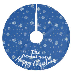 Blauwe witte snowflake printplaat kerstmis kerstboom rok