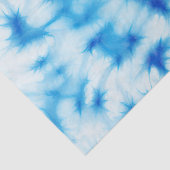 Blauwe Witte Spiraal Tie Dye Tissuepapier (Detail)