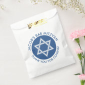 Blauwe witte ster van David Bar Mitzvah Bedankzakje (Gezegeld)
