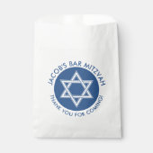 Blauwe witte ster van David Bar Mitzvah Bedankzakje (Voorkant)