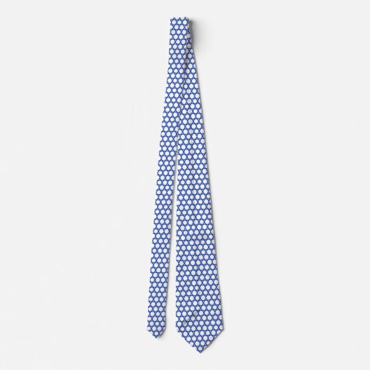 Blauwe witte ster van David Grid Stropdas (Achterkant)